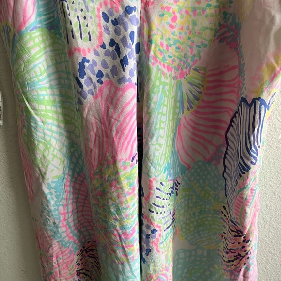 Lilly Pulitzer Clara Multi Roar of The Seas Asymmetric Hem Slip Dress Size S - Picture 3 of 12